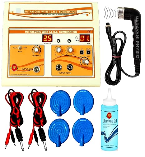 Narayani Traders Physiotherapy Combo Machine Ultrasonic Ultrasound Us Tens 2 Channel Electro-Therapy Machine Pain Relief