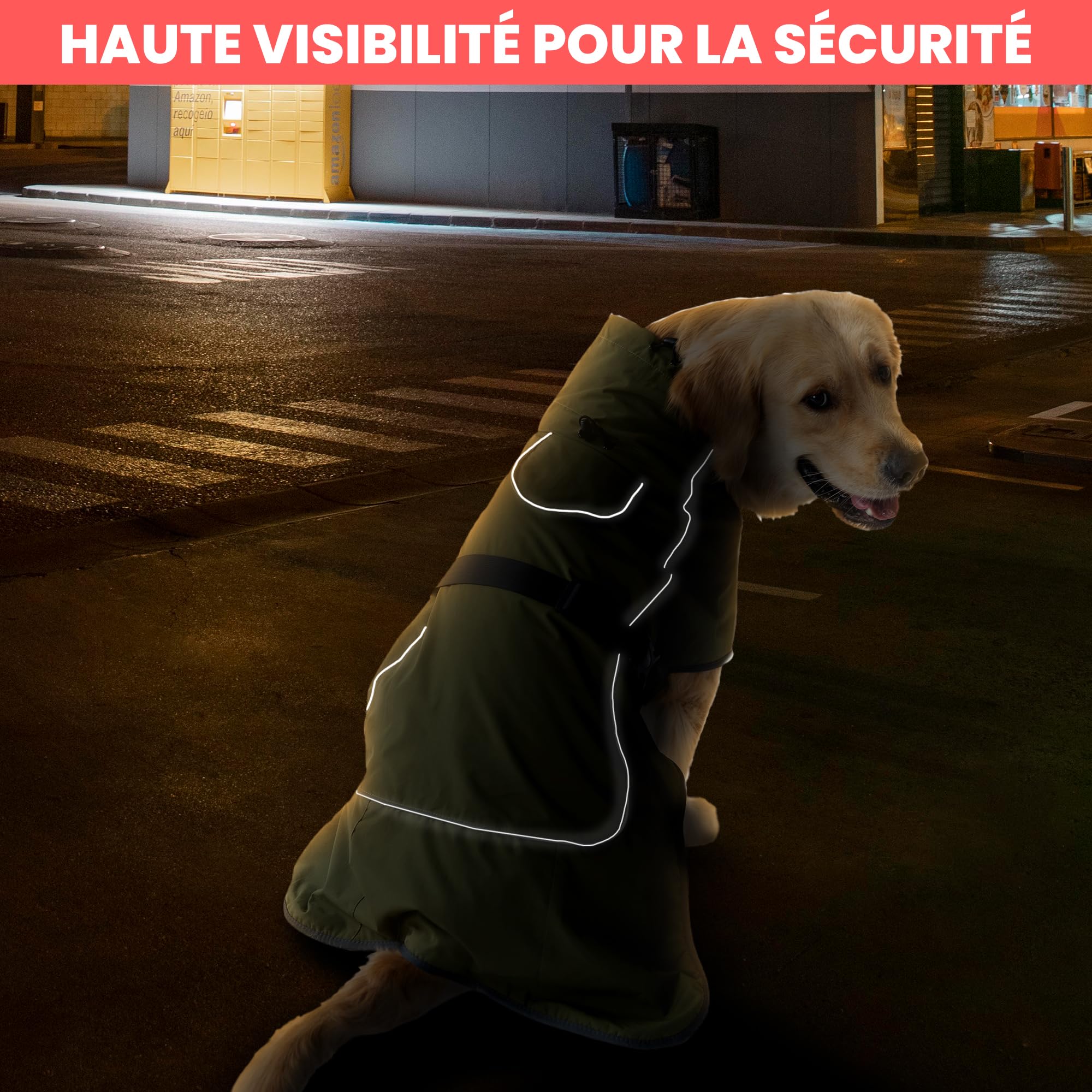 DOGOPAL Manteau Chien Imperméable et Coupe-Vent, Doublure Polaire Chaude, Manteau d’Hiver Réfléchissant Respirant, Grande Taille et Petit, Parfait pour Temps Froid (40)