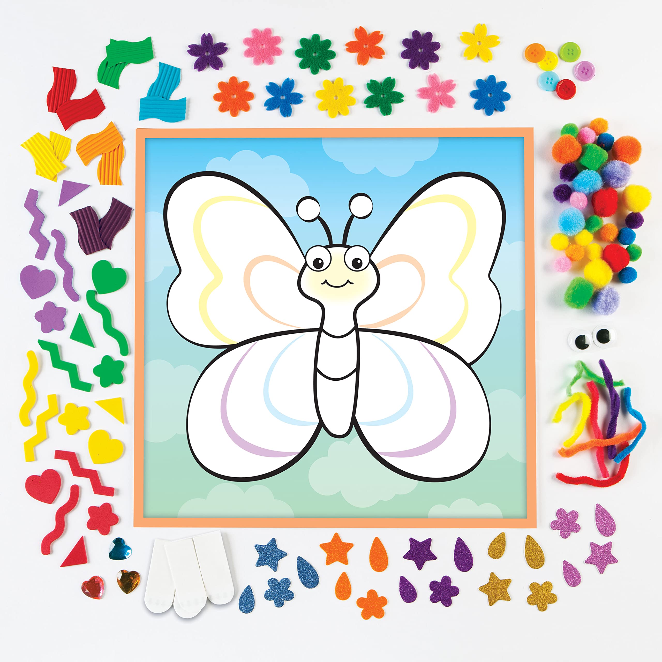 Creativity for Kids Sticky Wall Art: Schmetterling - Kleinkind sensorisches Spielzeug, Basteln für Kleinkinder 3-4+