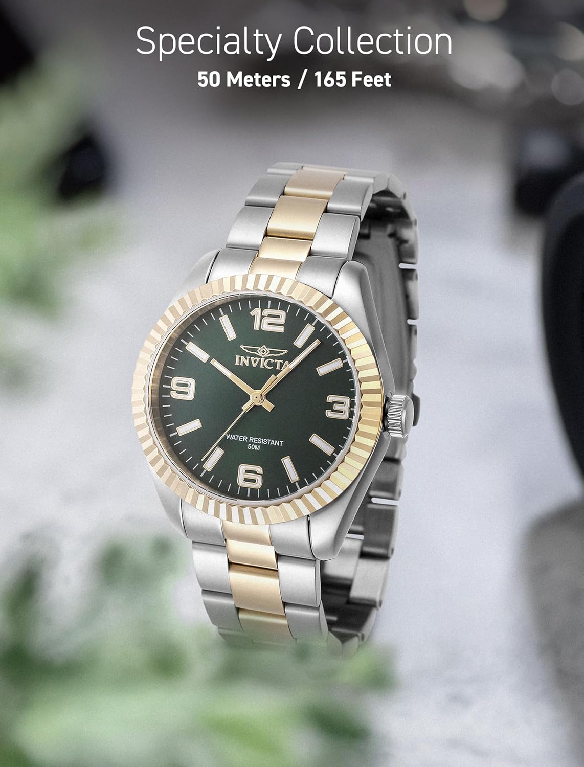 Invicta Women's 47470 Specialty Quartz 3 Hand Green Dial Watch