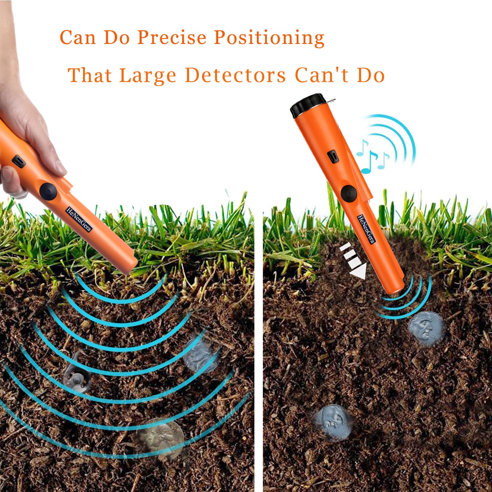 Orange Pinpoint Metal Detector Pinpointer Waterproof Pinpoint Metal Detector Pinpointer ...
