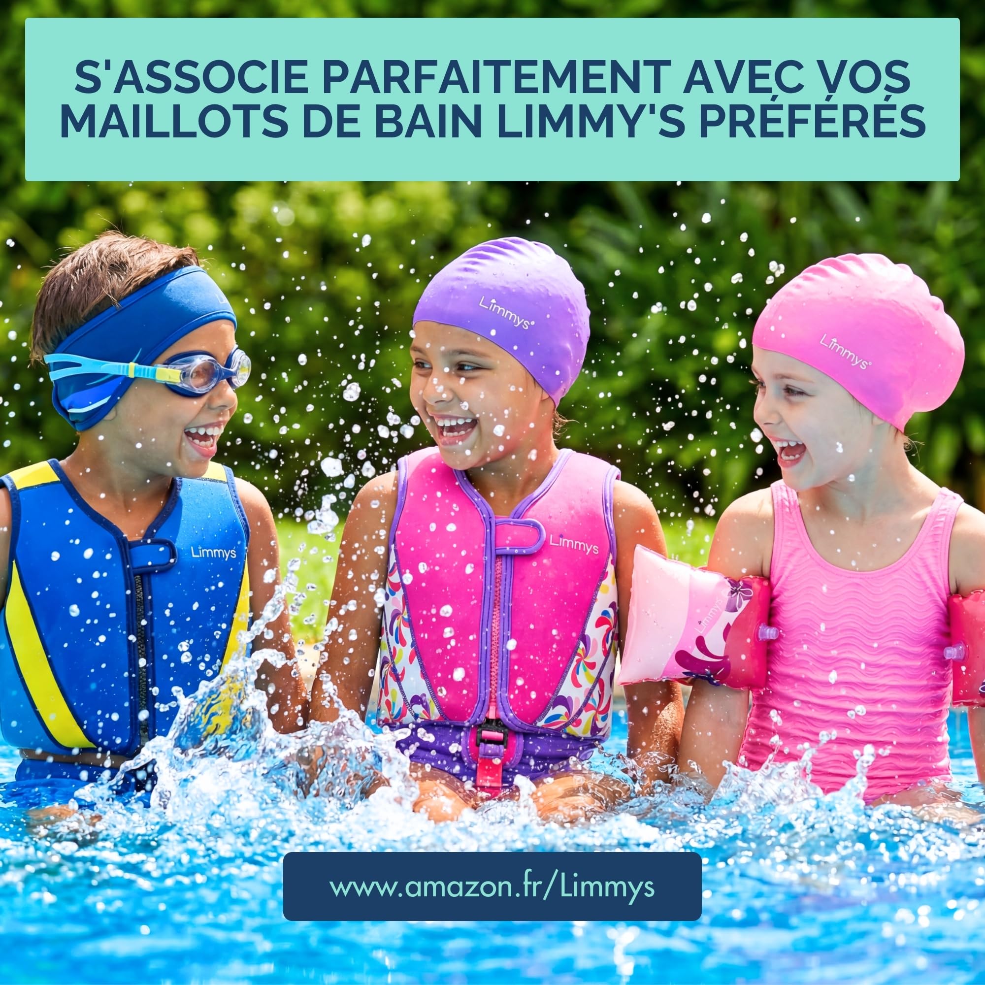 Limmys Gilet de Natation Enfants Aide Flottaison Réglable 8 Panneaux Néoprène Doux CE