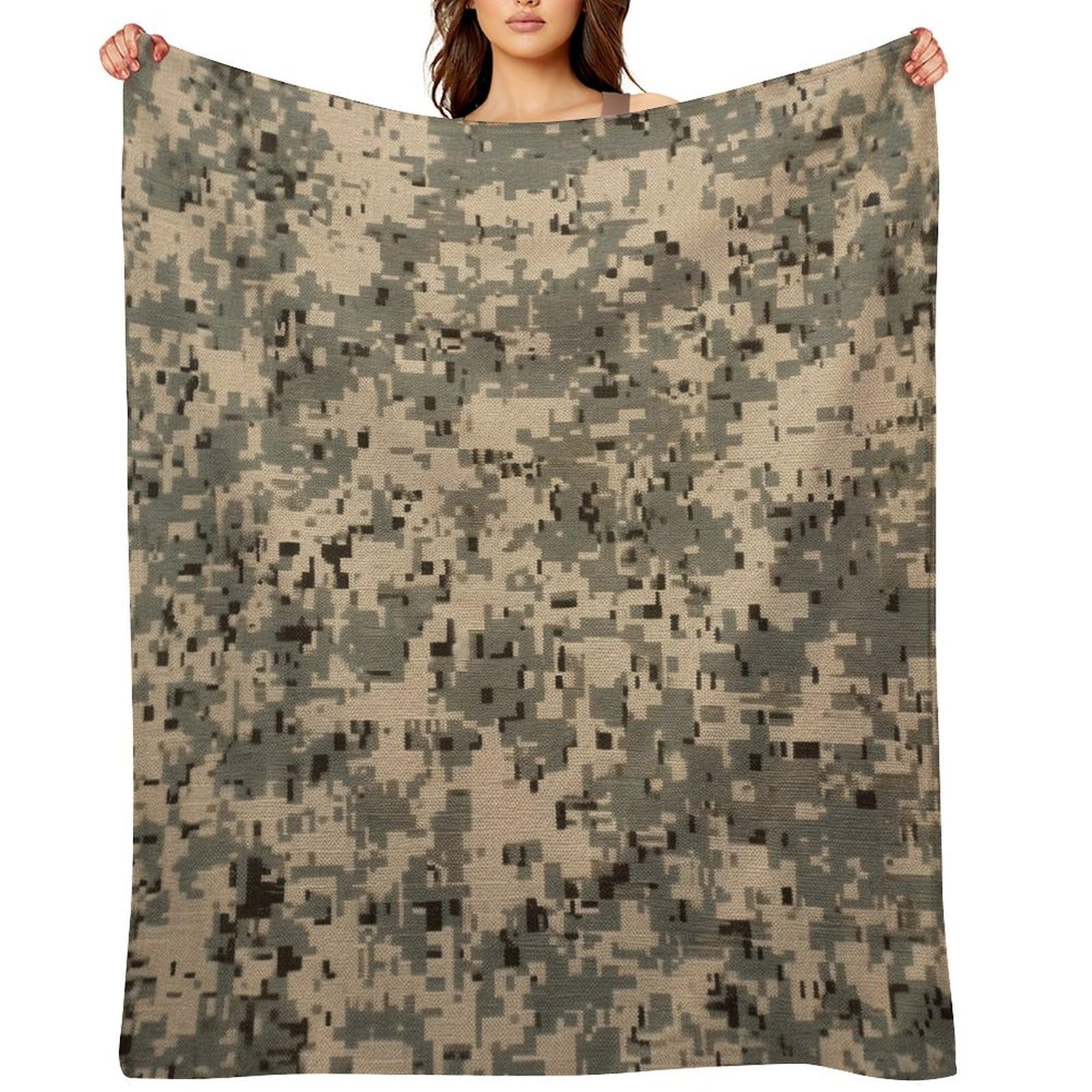 Army Digital Camouflage Throw Blanket for Couch and Bed Super Soft Warm Lightweight Throw Blankets Cozy Fuzzy Flannel Blanket Personalized Decorative Blankets for Sofa Decor 30"x40"