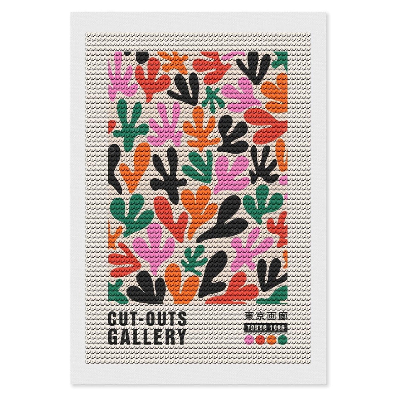 Junmoney Fauvism Leaves Art Print Diamond Art Kit 8"x12", Holiday Gift Idea, for Women, Easy Handmade Project, Vintage Style Decor, Printed Canvas