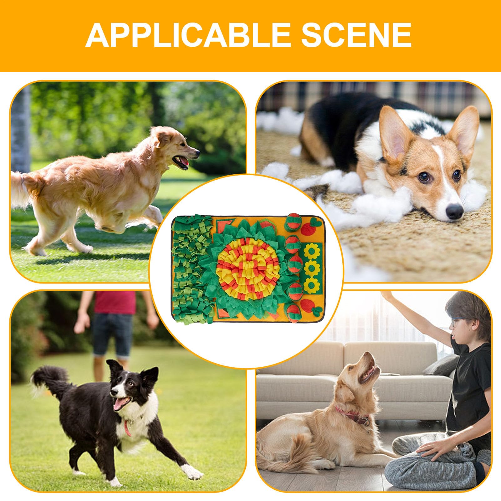 Tapis de Reniflement pour Chien Distributeur de Nourriture Lent Pliable