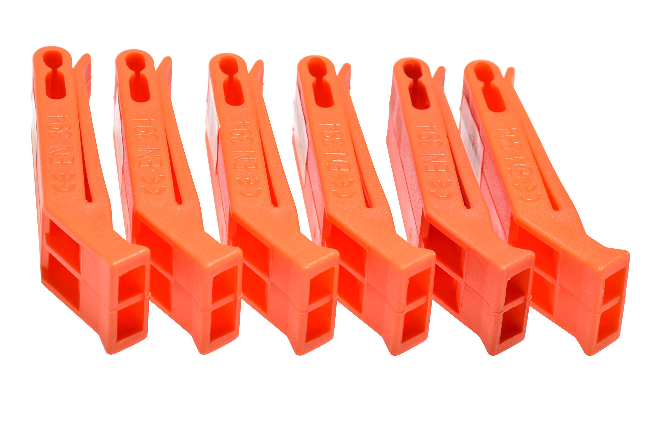 SE Wh36 Orange Plastique flottant sifflets, 36-pack