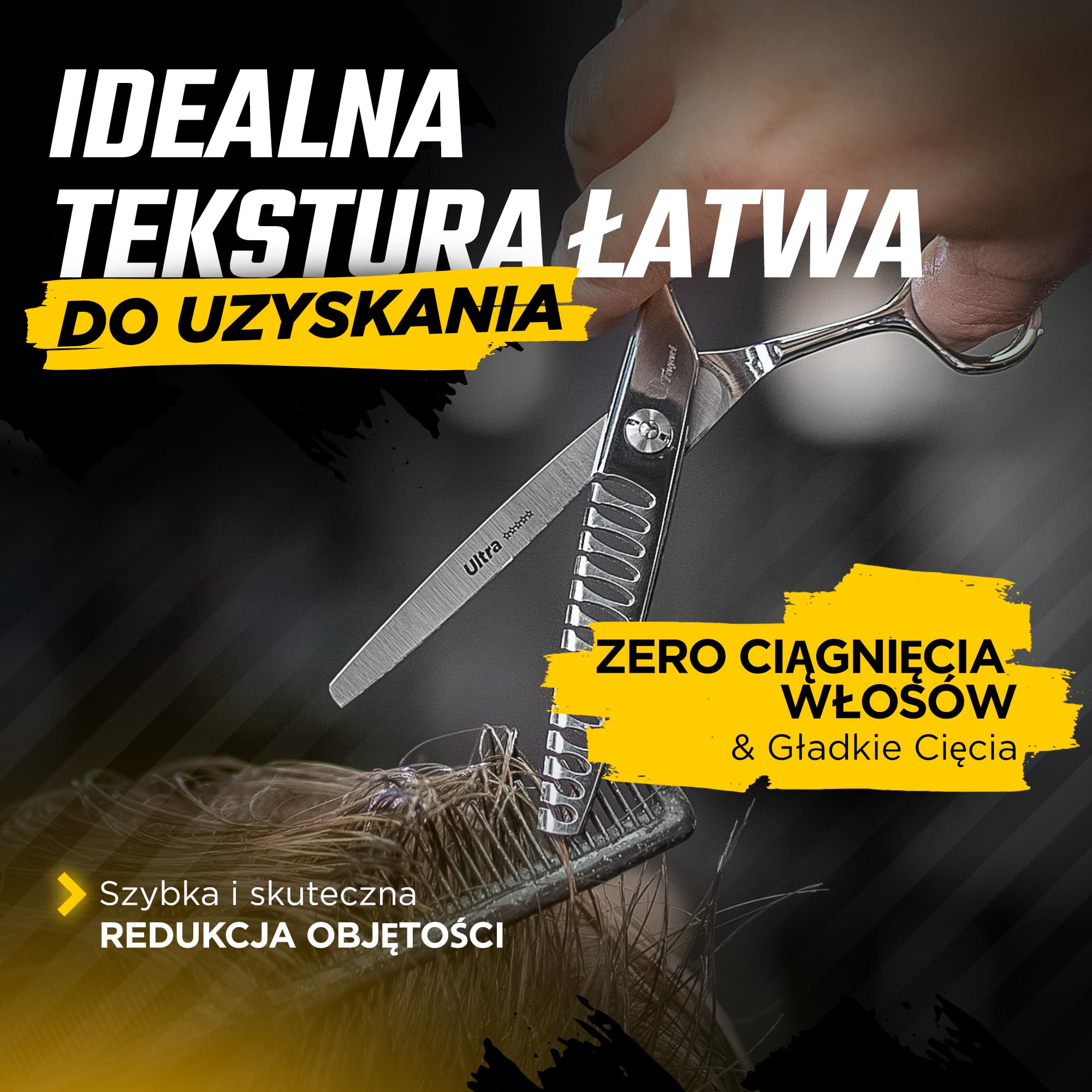 Fagaci Ultra Nożyce Trymujące 6″, Stal 440C, Podwójna Szybkość | Innowacyjne ząbki w kształcie T, Redukcja objętości włosów nawet o 50%, Wielostopniowe ostrzenie krawędzi, 2x szybsze cięcie