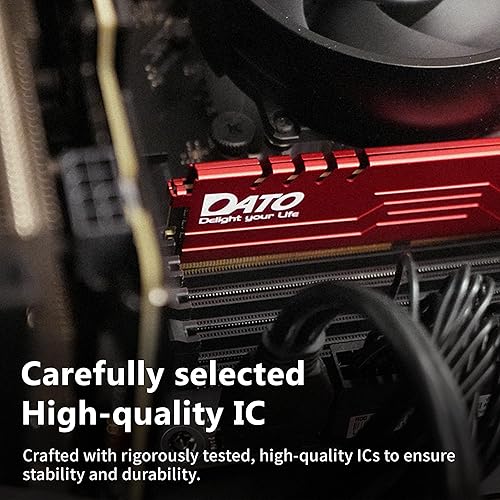 Miniatura 6 de DATO 16GB DDR4 RAM 8GBx2 3200MHz DIMM con disipador térmico PC4-25600 3200 CL16 1.35V 288-Pin Non-ECC UDIMM Módulo de memoria de escritorio para