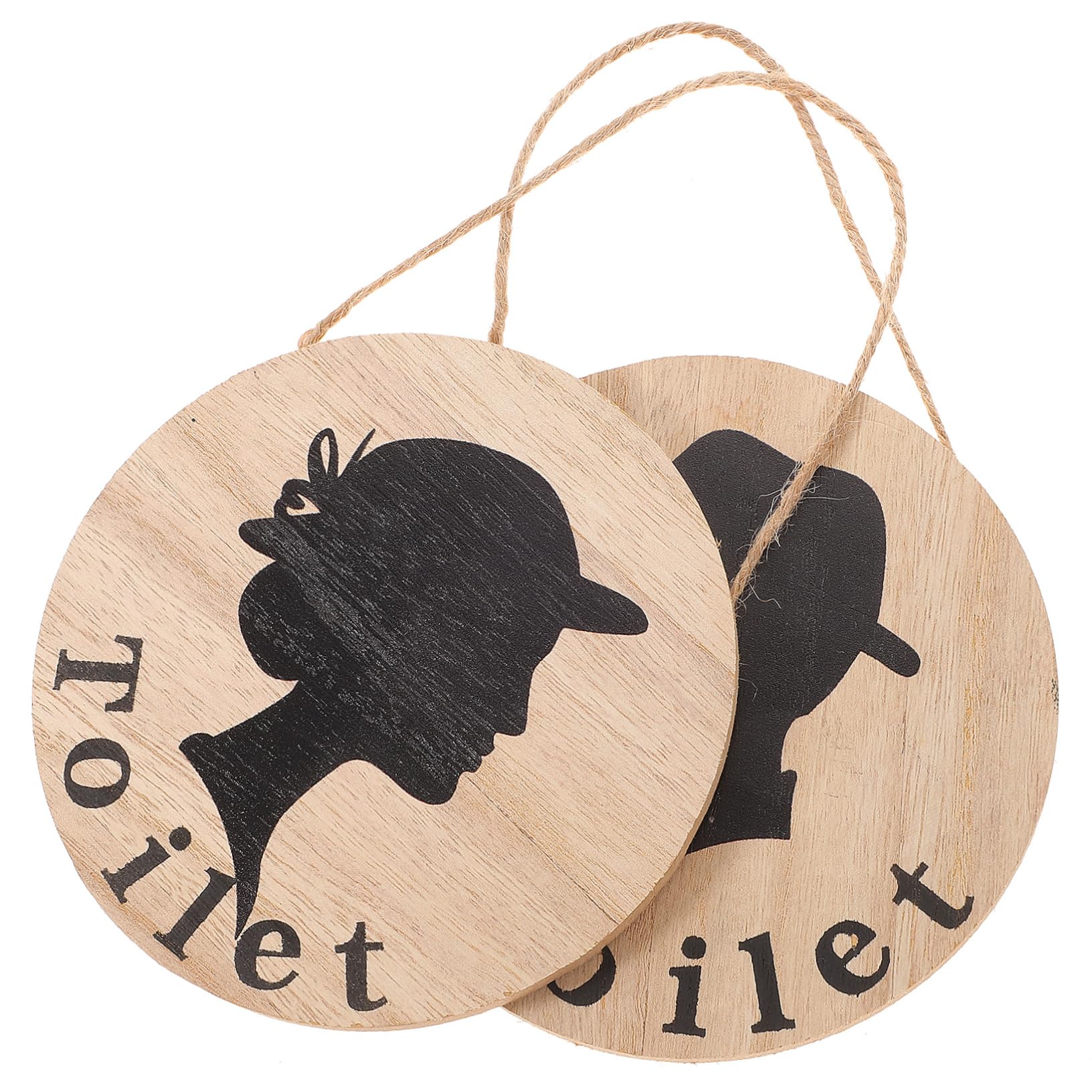 2pcs Wooden Toilet Signs Elegant Bathroom Door Signs for Men and Women Restrooms Wall Decor for Hotels Stores and Homes Clear Directional Plaques