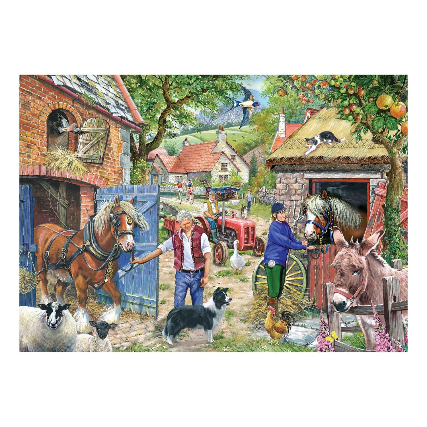 The House of Puzzles Appletree Lane Jigsaw, Big 500 Piece Jigsaws for Adults Extra Large Pieces, Artist Illustrated - Image 2
