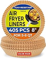Vista 11 de Forros de papel desechables para freidora de aire de 8 pulgadas, máximo XL, grandes forros de papel desechables para freidora de aire, 100 hojas