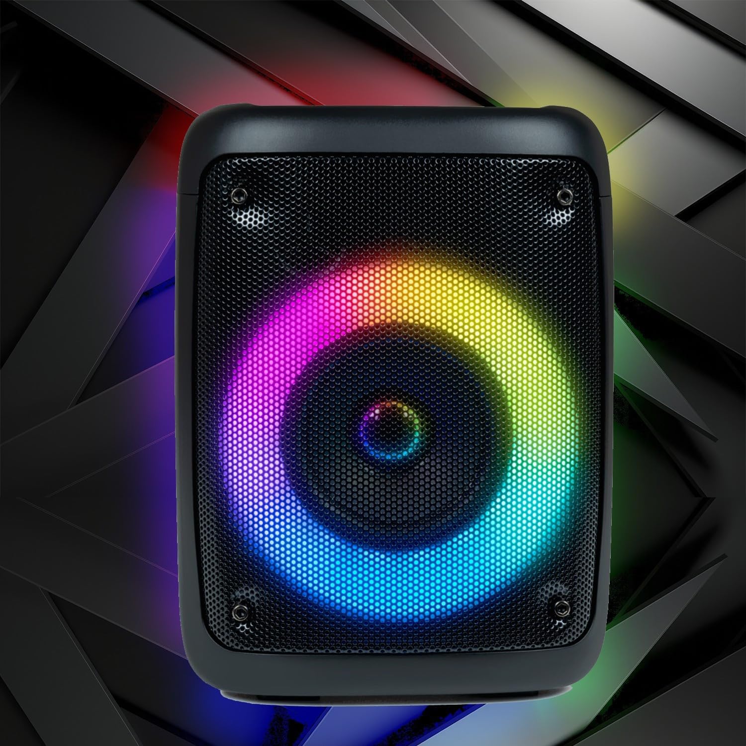 Enceinte Active sur Batterie Sono 30W Party PARTYBTHPS - Bluetooth USB SD, Effet Lumineux à LED + Jeu OVNI - Micro Karaoké