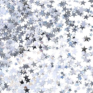 Sponsored Ad - Silver Metallic Star Confetti Glitter Star Table Confetti for Wedding Birthday Party Decoration, 60 Grams/ ...