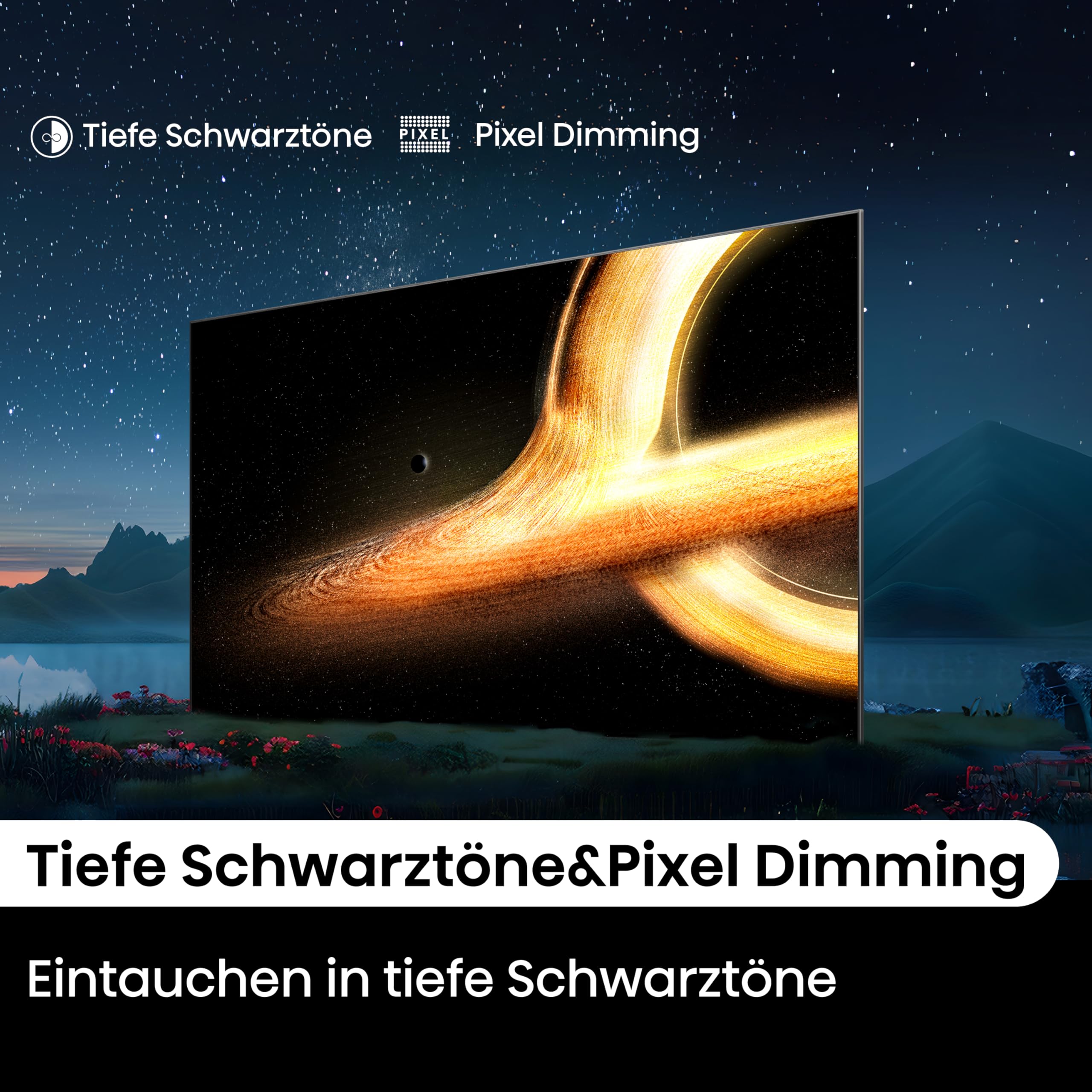 Hisense 65A85N 164cm (65 Zoll) Fernseher, 4K UHD OLED Smart TV,120Hz, HDMI 2.1, Game Mode Pro, AMD FreeSync Premium, Dolby Vision IQ & Atmos, Bluetooth, Alexa Built-in, Schwarz, [2024]