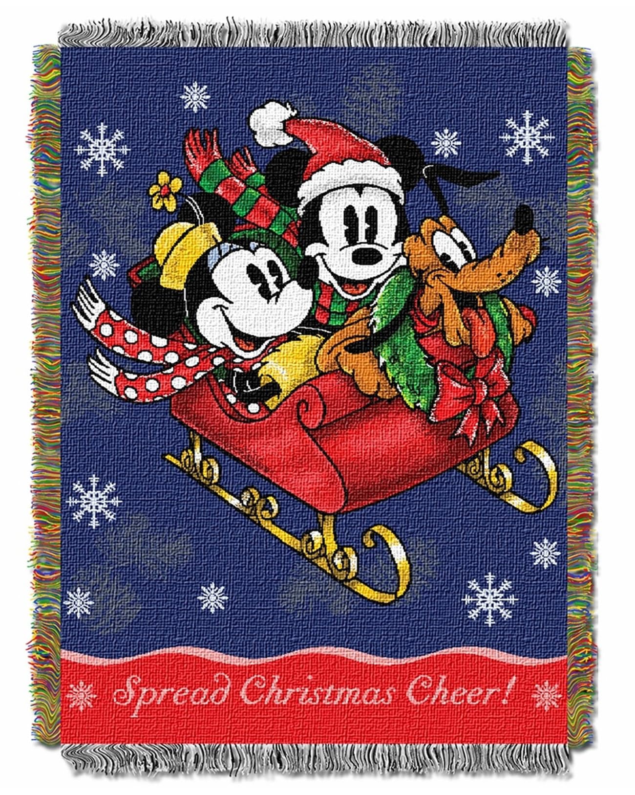 Mickey Mouse, Sleigh Ride Woven Tapestry Throw, 48" x 60"-image-28