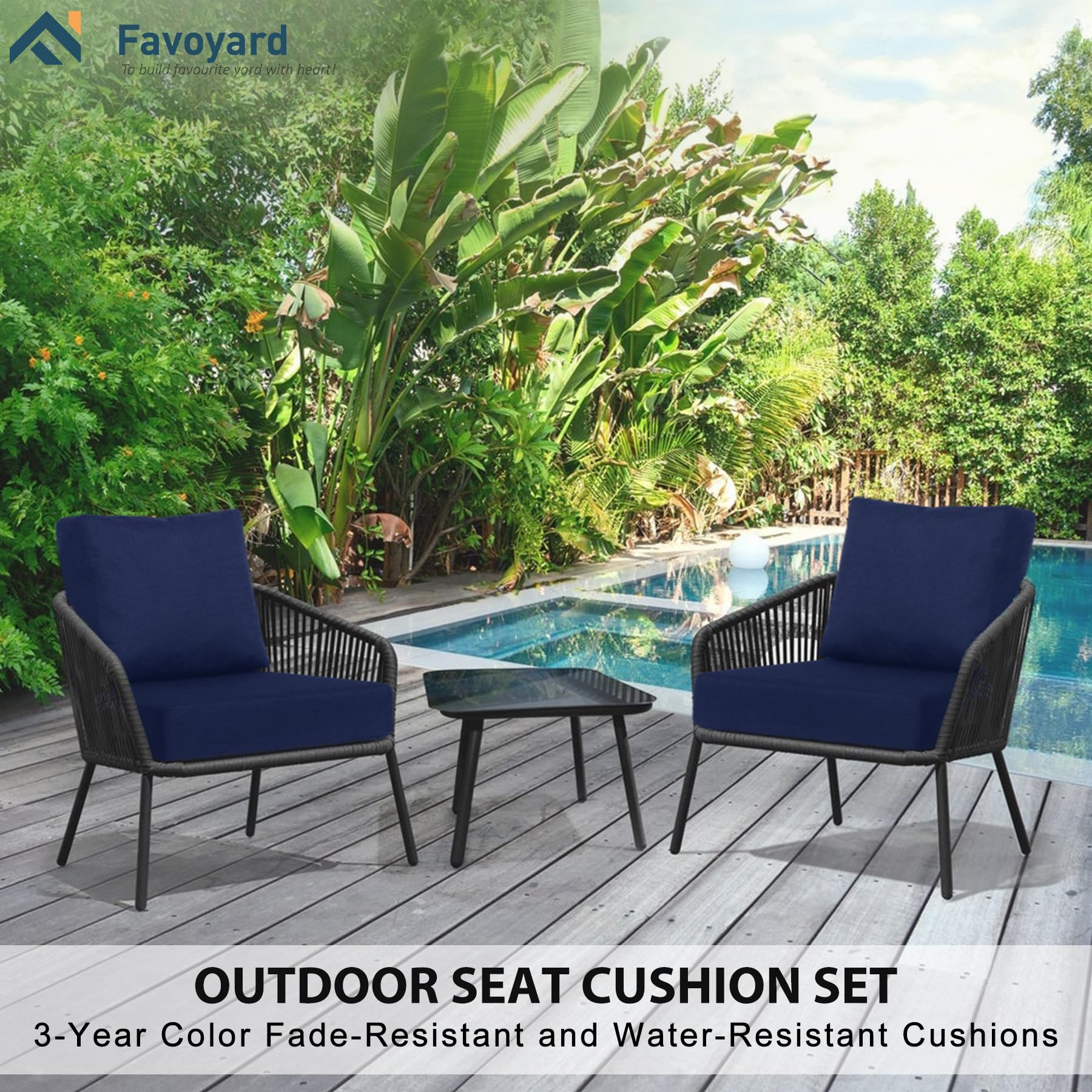 Glasses Designer Favoyard Deep Seat Patio Cushion Set 22 X 22 Inch