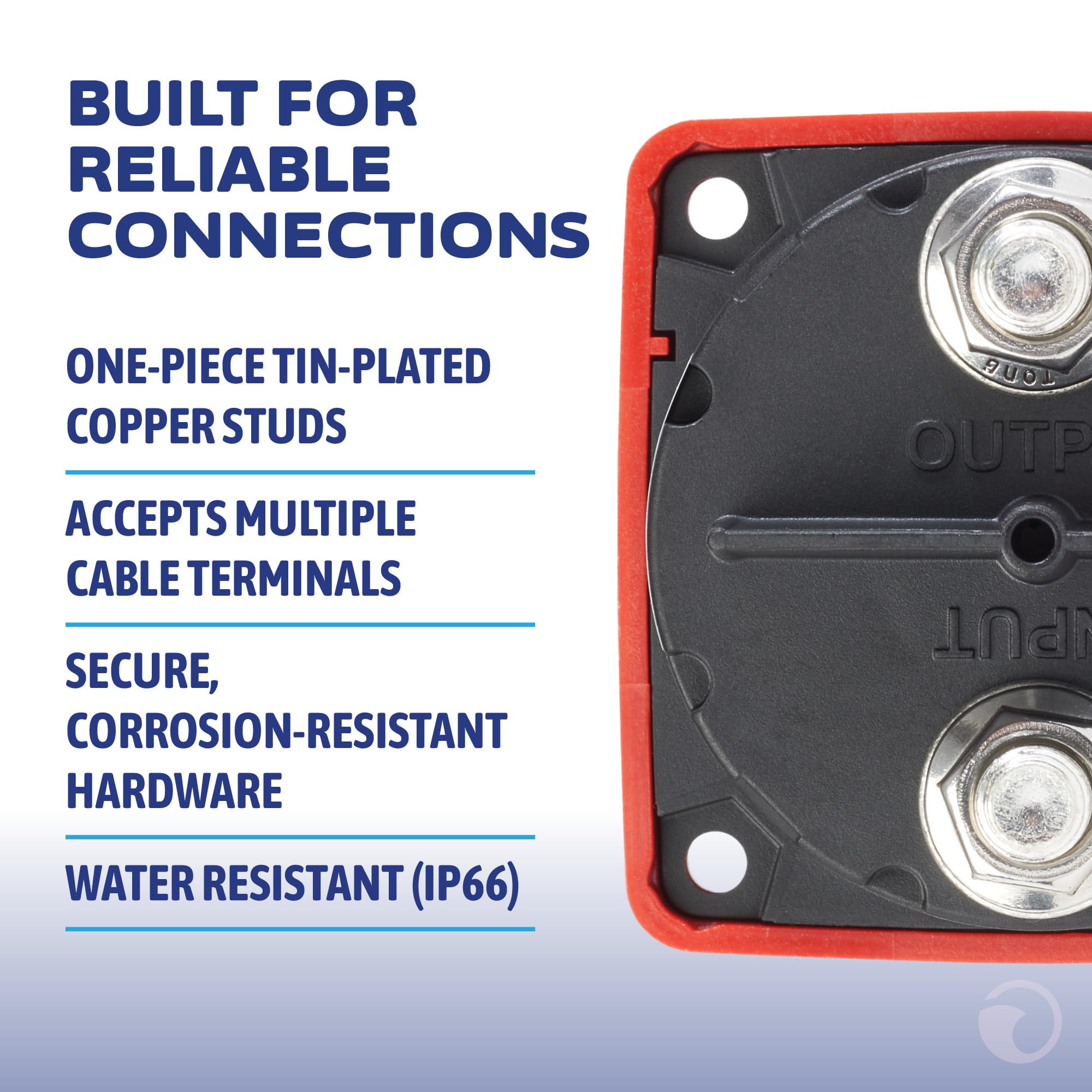 Blue Sea Systems Mini interruttori per batterie serie m, 300 A, rosso e nero