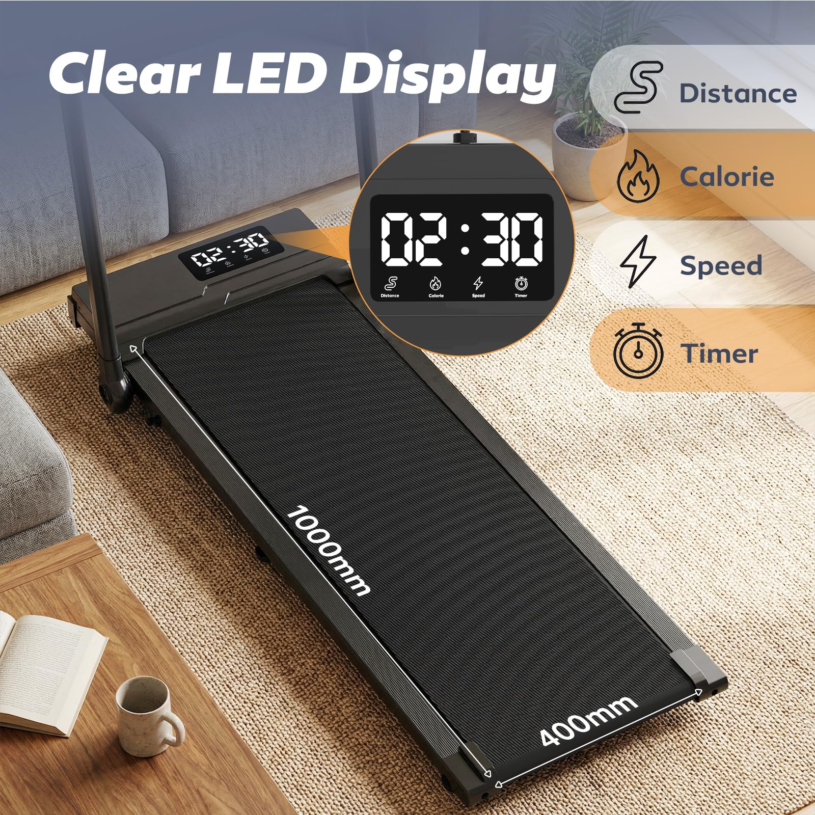 Drgymlee 3 w 1 Walking Pad z nachyleniem 7%, składana bieżnia pod biurko do domu i biura, bieżnia 1–12 km/h z regulowanym uchwytem i zdejmowanym stolikiem roboczym, cichy silnik 2.5HP