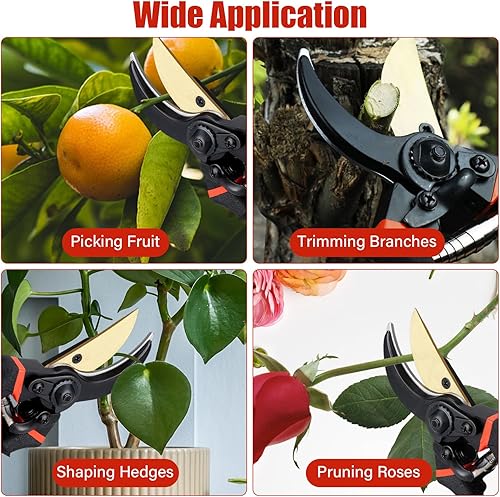 Miniatura 6 de Tijeras de podar de derivación de 8.5 pulgadas para jardinería, herramientas de tijeras de jardín, podadoras de mano resistentes para ramas de