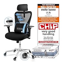 CLOUVOU CleverSeat Sedia ufficio ergonomica (TOP DI GAMMA) Sedia da scrivania per smart working | Poltrona ufficio per studio e camera | Sedia ufficio con ruote facile da spostare | Max. 150 kg