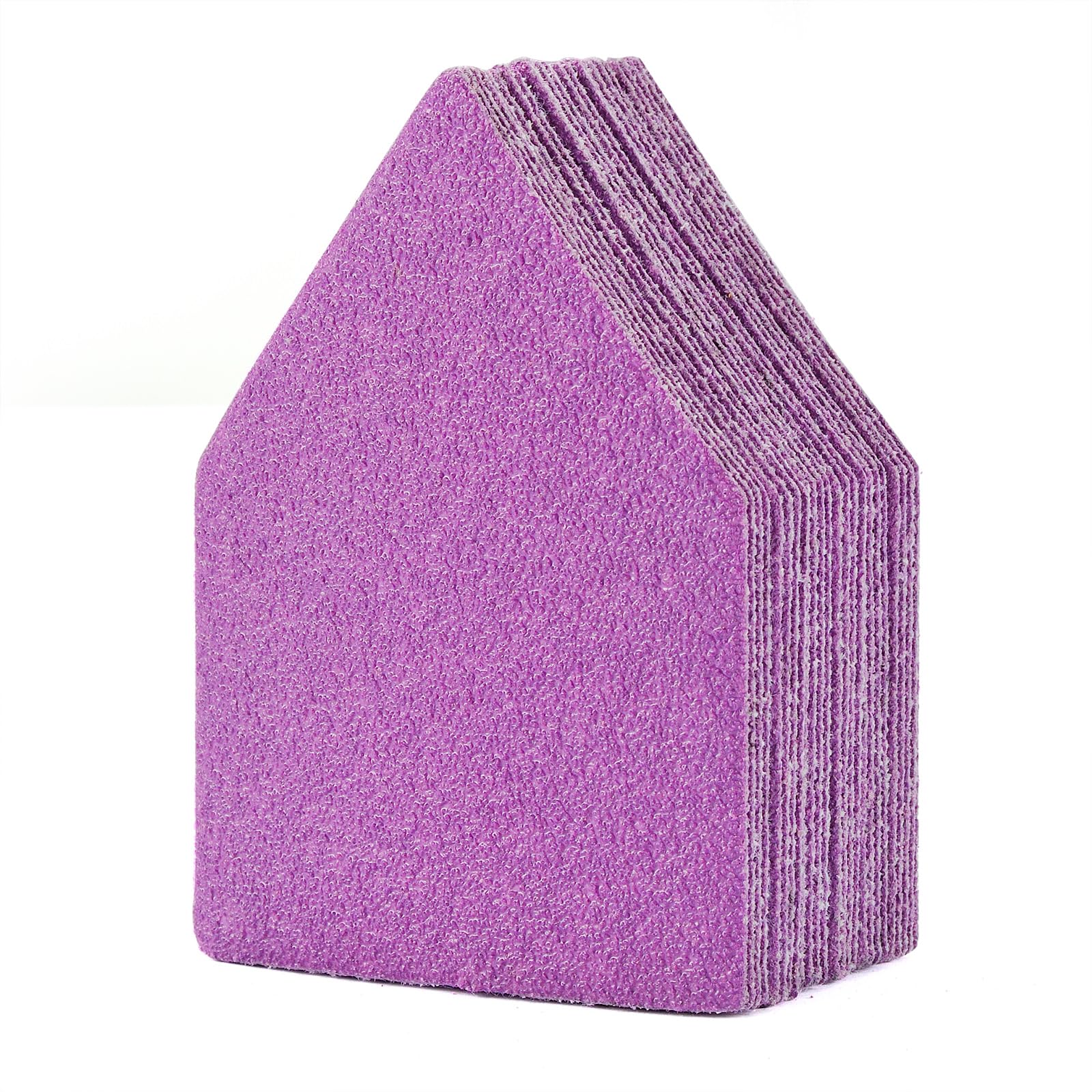 60 Grit Sandpaper 50PCS, 90mm x 65mm Triangle Sanding Sheets, Fits Milwaukee M12 Fuel Sander, Hook & Loop Detail Sander, White Fused Alumina Abrasive Sand Paper for Wood Finishing, Detail Sanding