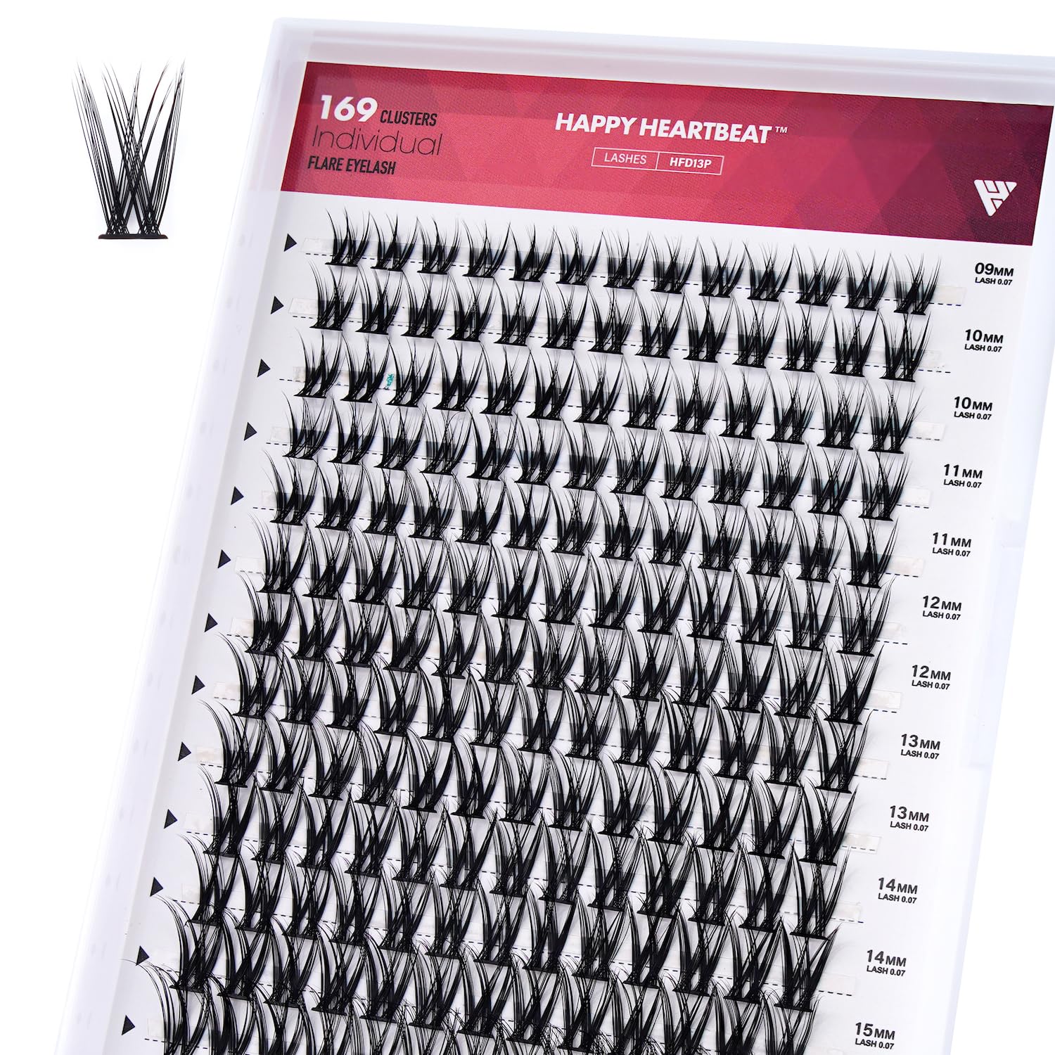 Manga Eyelash Extension 30W Lashes Clusters 9-16mm C Curl Faux Mink Lash Soft C/D Curl Individual Lashes Extensions DIY Clusters Lashes -Happy Heartbeat(30W-0.07, C-9-16-MIX)