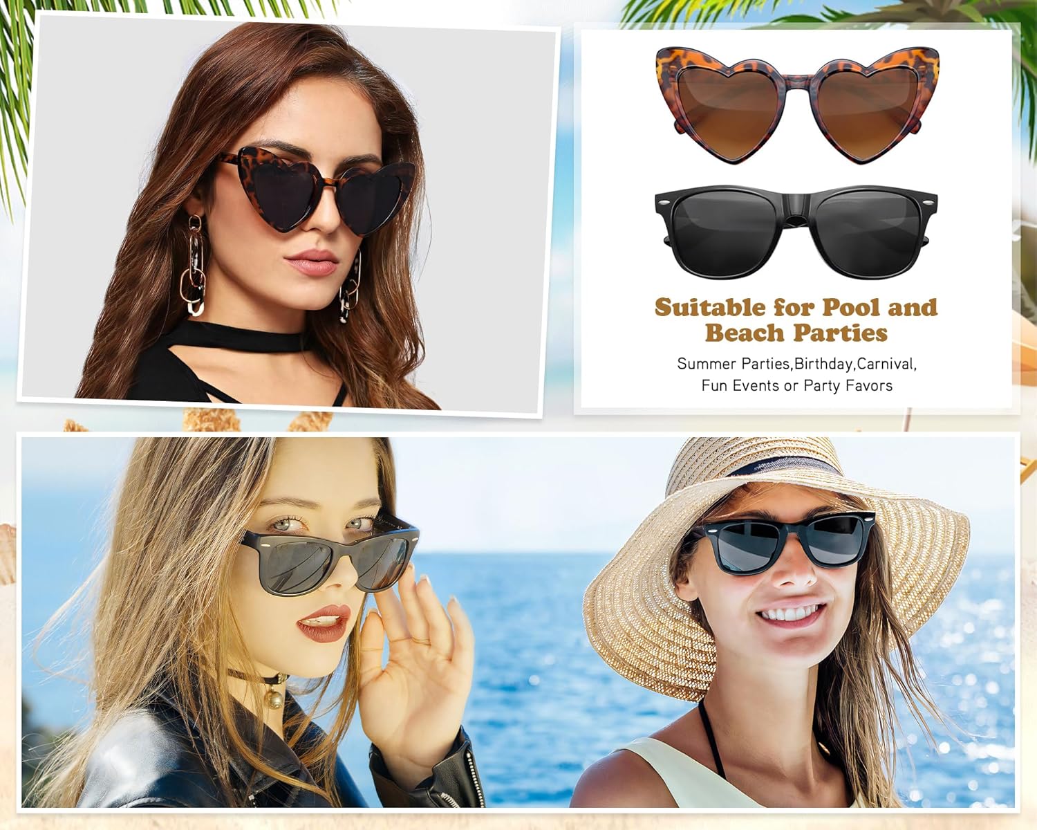 Matcheck 12 Mixed Style Sunglasses Classic Retro Colored Party Glasses Multicolors Costume Bulk Eyeglasses Unisex Adult - Image 4