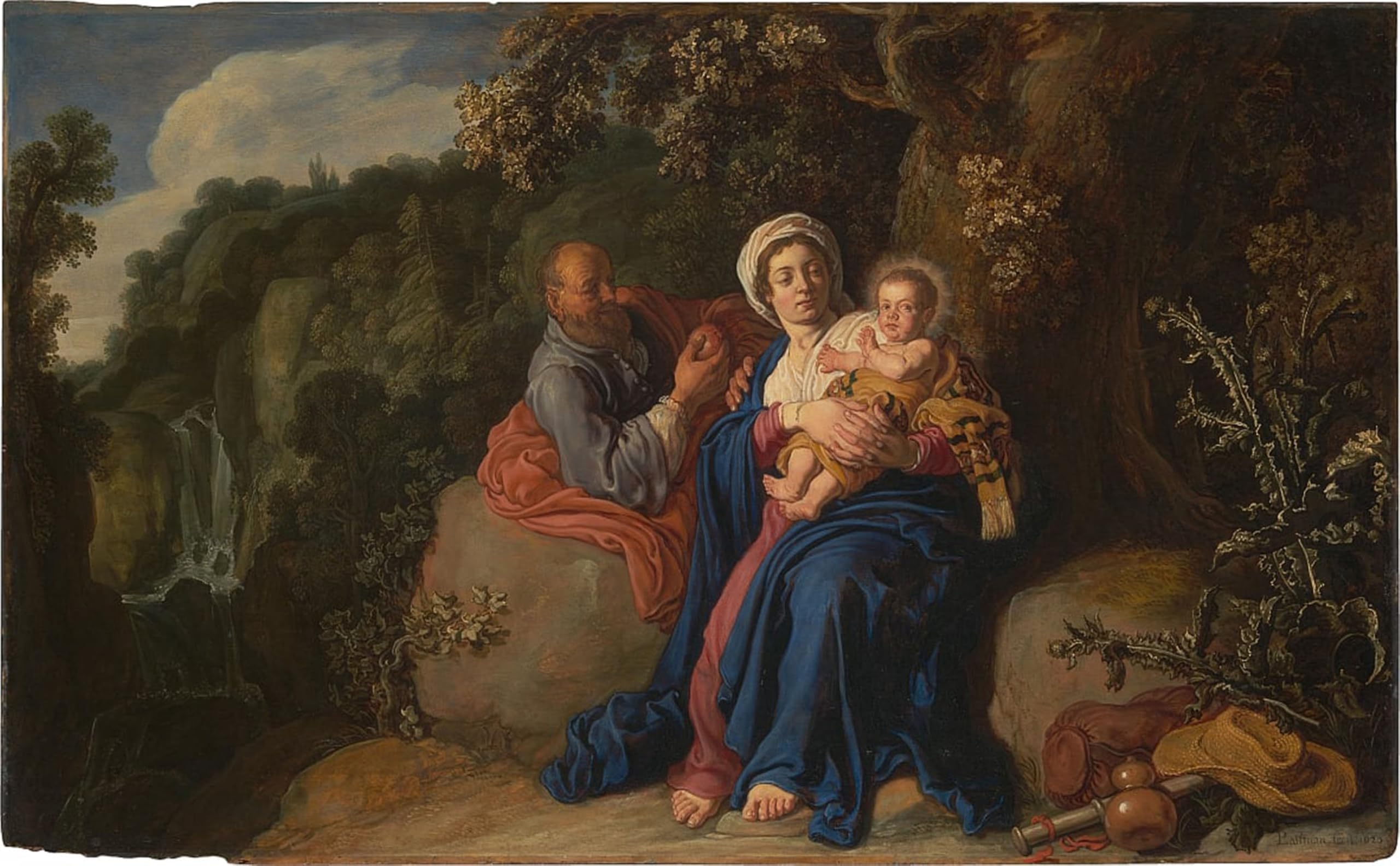 ARTXLXXBN Famous Prints Artwork Pictures Poster Painting Art the Rest on the Flight Into Egypt by Pieter Lastman Artwork Landscape Pictures for Home Decor 60x90cm
