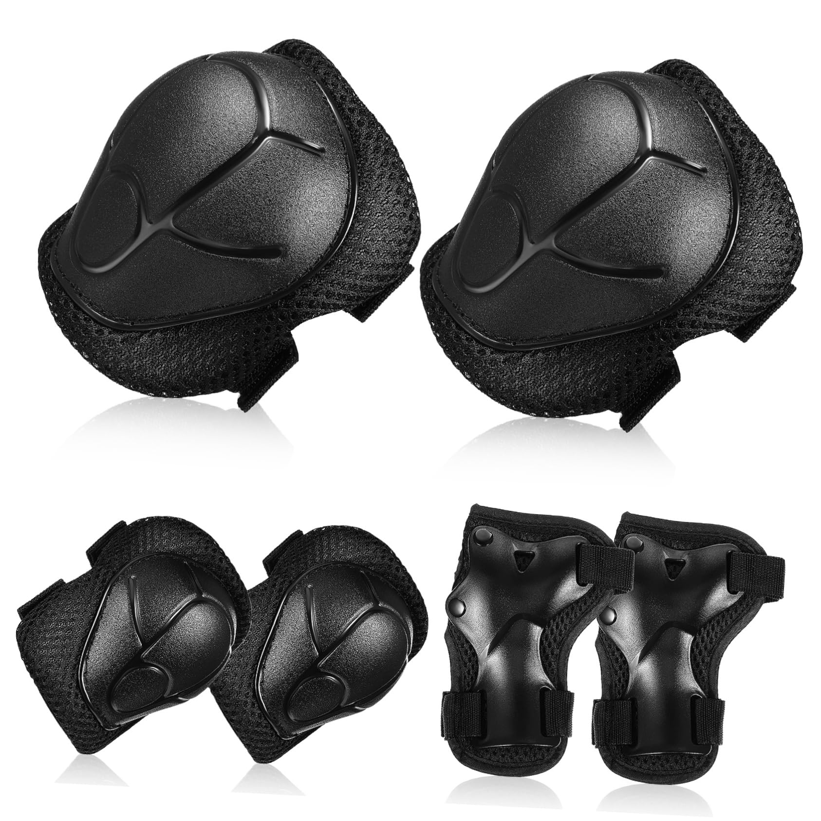 NOLITOY 1Set Elbow and Knee Pads for Skating Snowboarding Protective Gear Wrist Guards for Adults Durable Sandwich Mesh Lining Easy to Use Comfortable