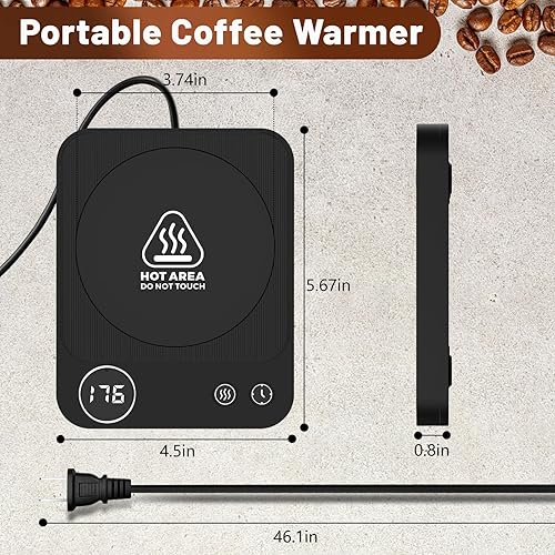 Miniatura 6 de Calentador de taza, calentador de taza de café de 3 temperaturas, calentador de café con apagado automático de 2 a 12 horas, calentador de tazas