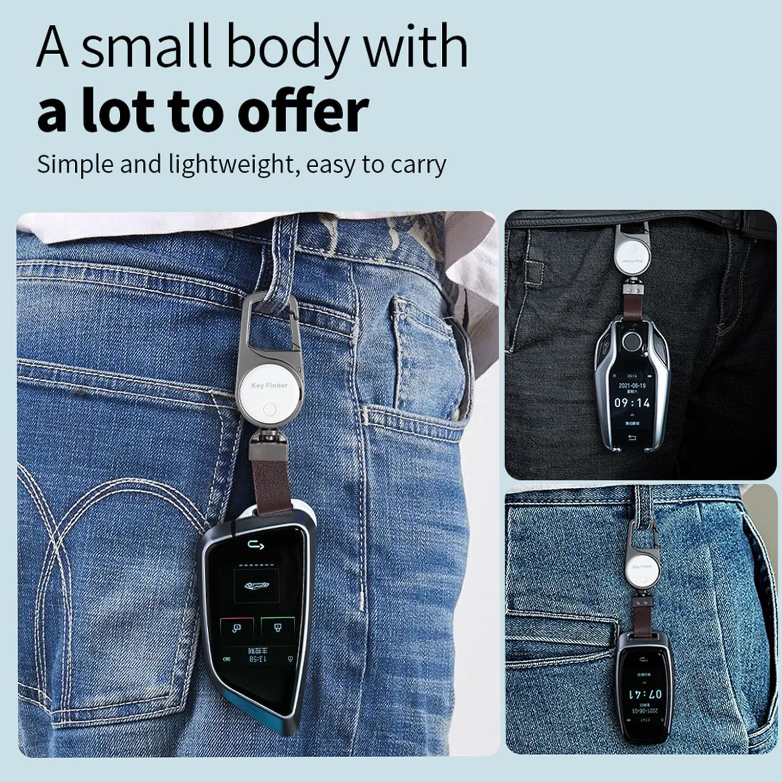 Portachiavi GPS – Tracker Bluetooth intelligente abbinato a Find My, localizzatore multiuso per bagagli e chiavi dell'auto (bianco)