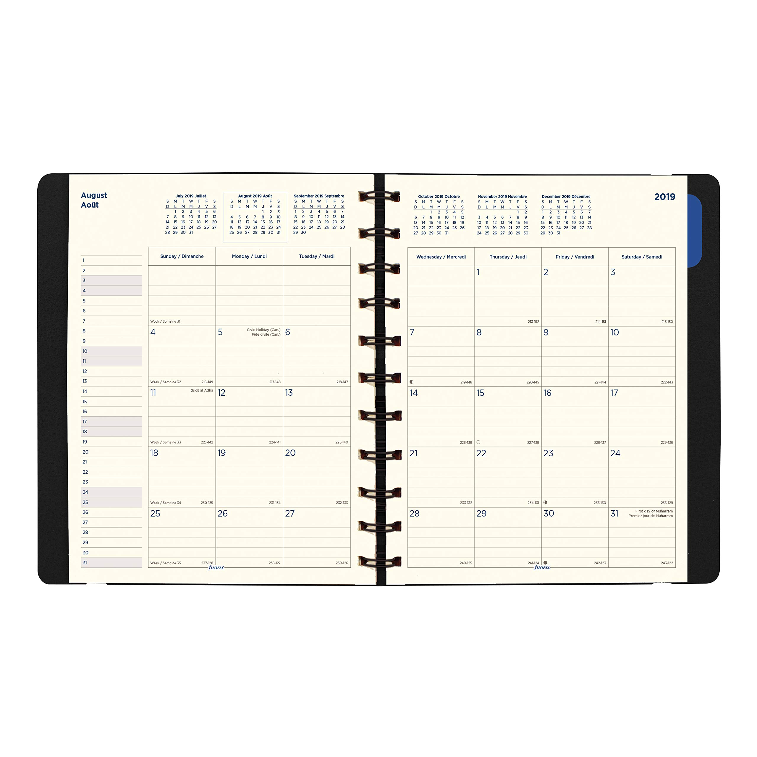 Filofax 2020, agenda mensile Filofax, 17 mesi (Aug. 2019 - Dicembre 202020), nero, 27,9 x 21,6 cm (C1811001-20)