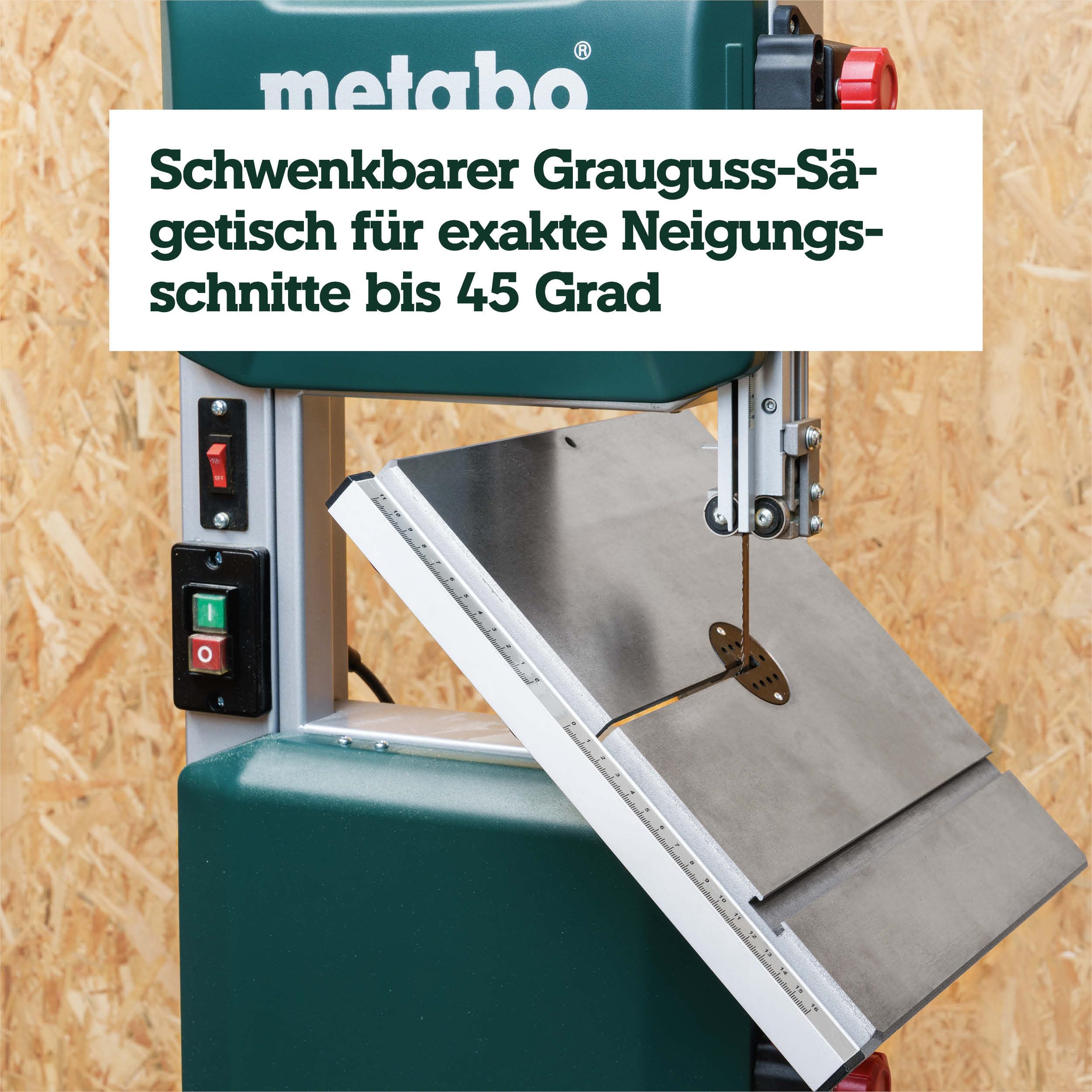 Metabo Bandsäge BAS 261 Precision – 619008000 – Bandsäge für eine hohe Präzision und stabile Schnittqualität (400 W, Schnitthöhe 103 mm)