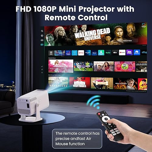 Miniatura 6 de Mini proyector con WIFI y Bluetooth  Proyector inteligente real 1080P con aplicaciones integradas, Keystone vertical automático, eliminación de