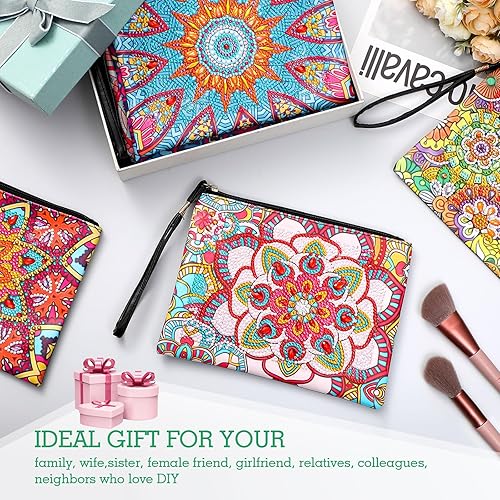 Miniatura 2 de Sweetude 6 piezas de mandala pintura de diamante monederos DIY pintura diamante bolsas de diamantes de imitación puntada cruz bolso 5D hecho a mano