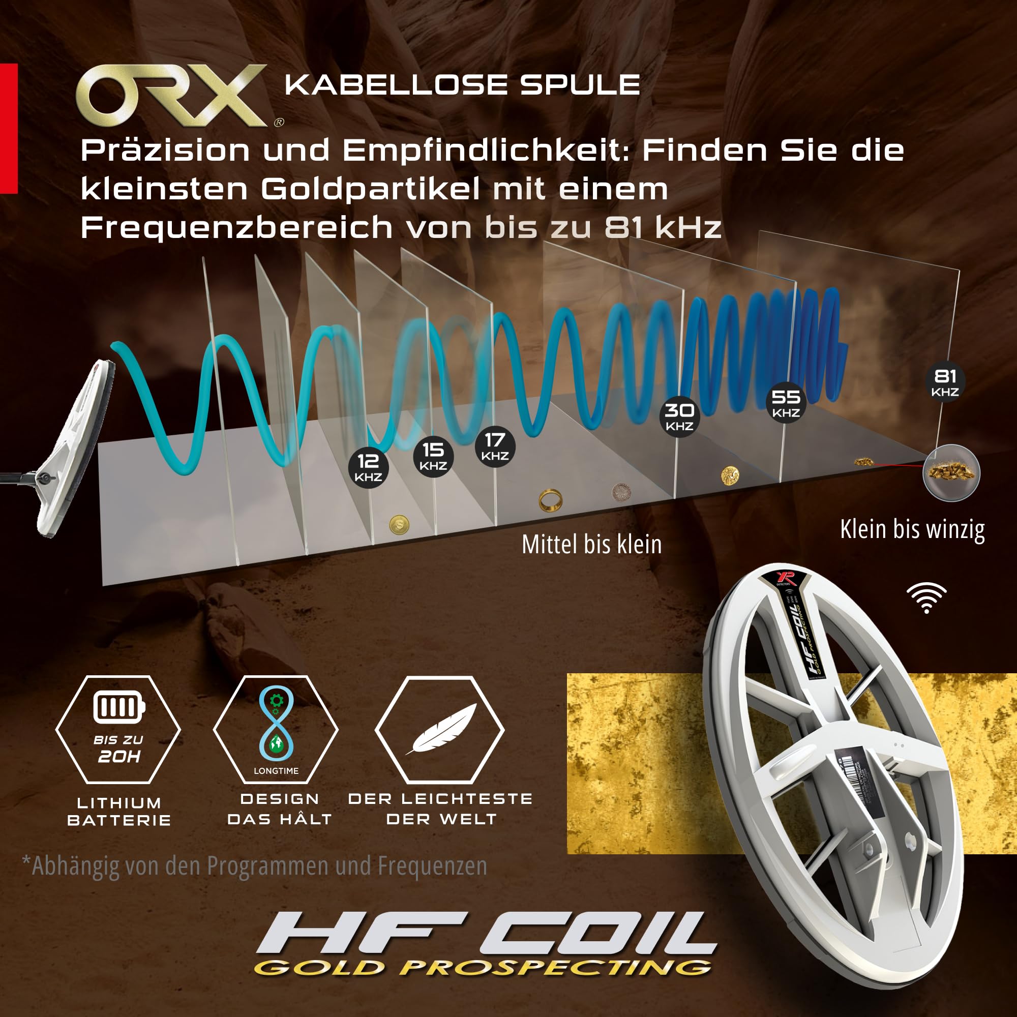XP Metal Detectors elliptische HF-Spule 24x13cm für Deus & ORX