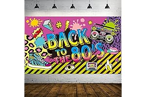 Extra Large 80s Party Decorations Backdrop