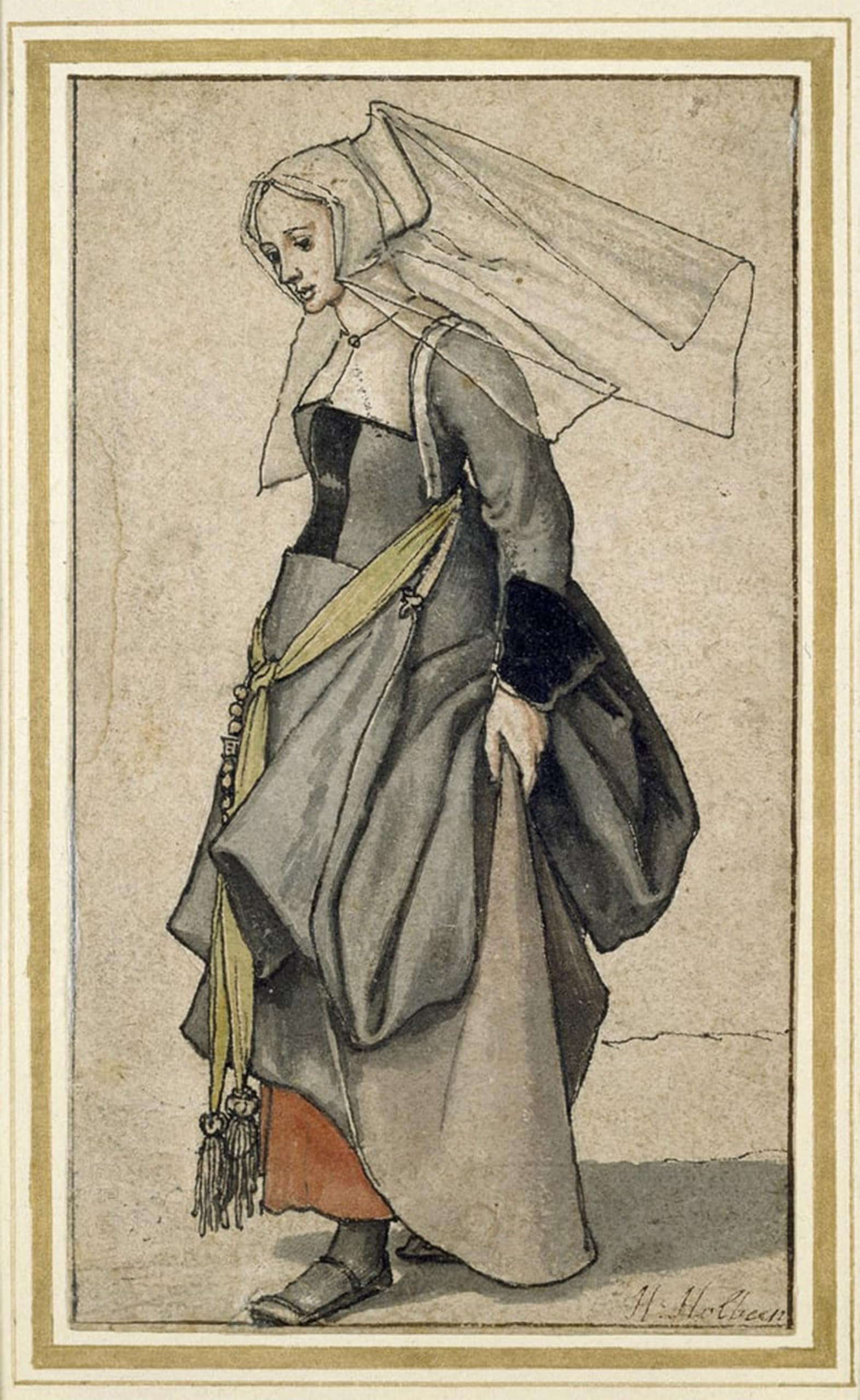 Póster de graffiti una giovane donna inglese de Hans Holbein para pared dormitorio 5