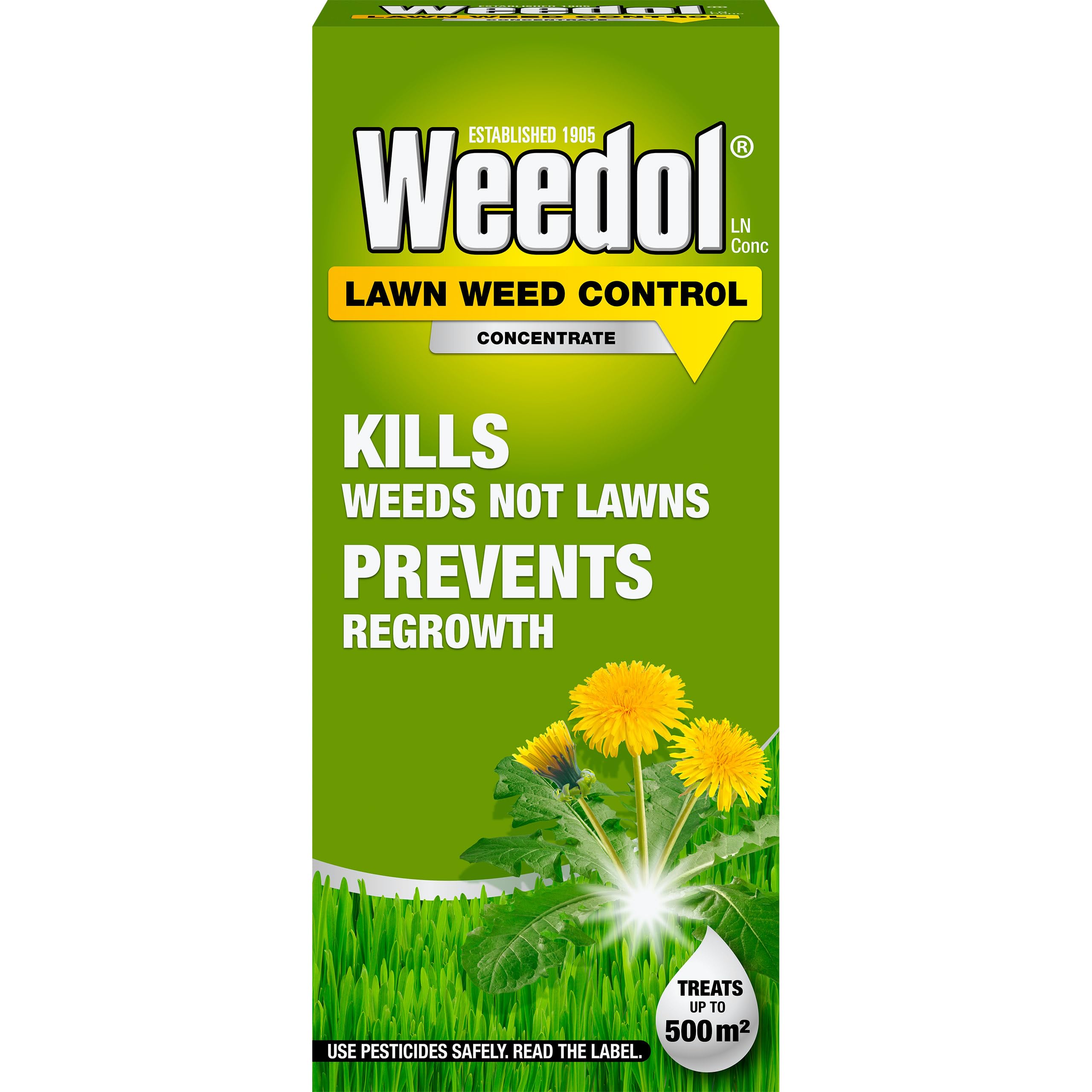 Weedol Lawn Weedkiller, Concentrate, Kills Weeds Not Lawns, 1L