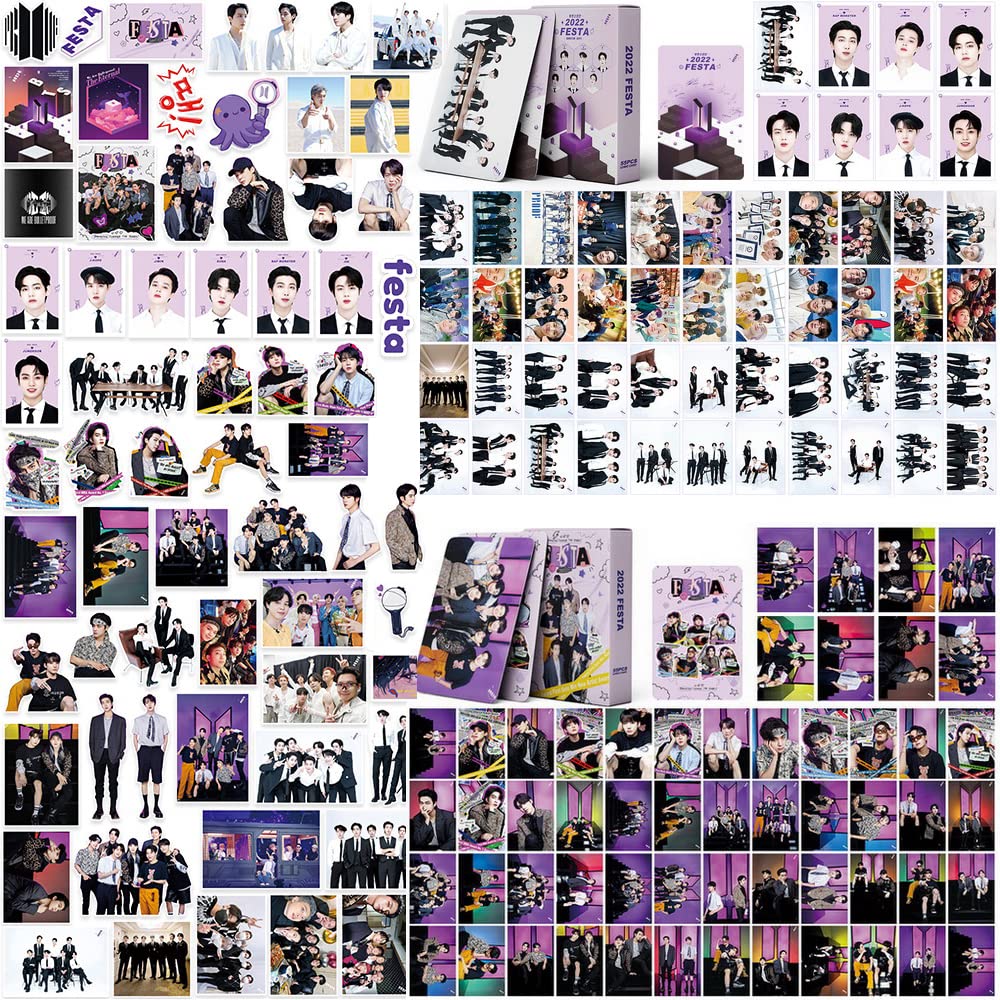 Kpop Bangtan Boys Stickers Photocards Set Pack 99Pcs Vinyl Waterproof Sticker 108Pcs Album Photo Lomo Cards Poster for BTS...