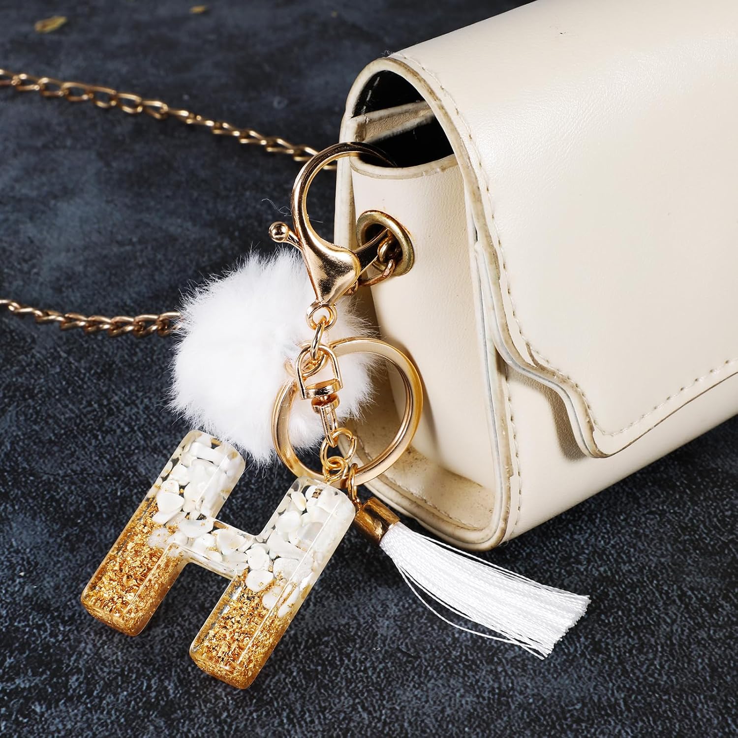 MWOOT Letter Keychain with Tassels Plush image 2