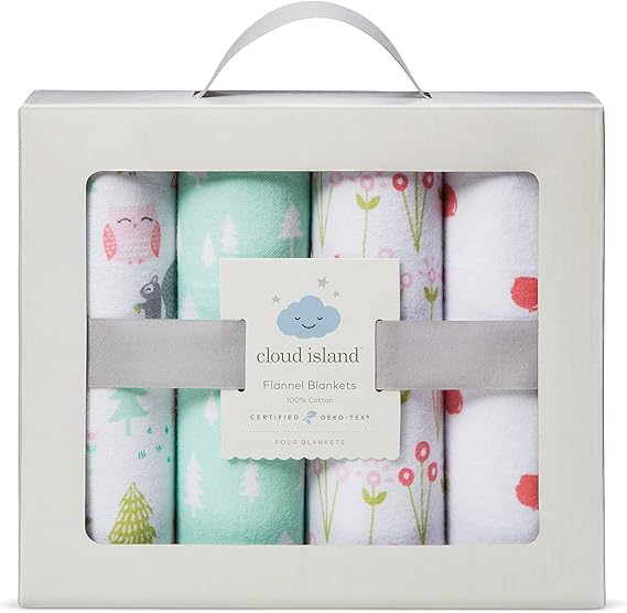 Flannel Baby Blankets Forest Frolic 4pk Cloud Island Baby