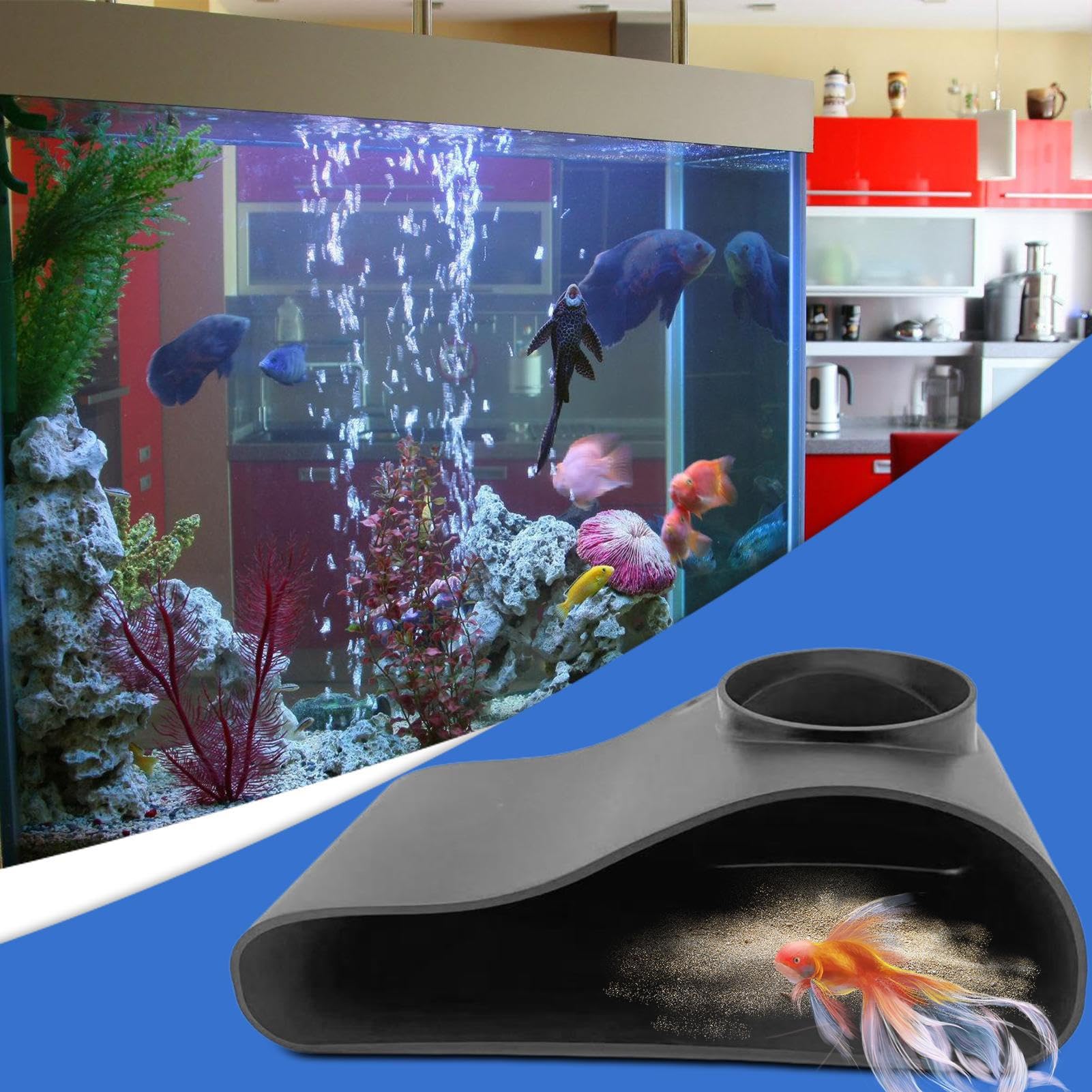 Grotte per Acquario Tunnel Protettivo Per Pesci | Acquario Per Acquari Pesci Acqua Dolce Ornamenti Terrari Rettili Stagno Rifugio Protezione Gamberi Riposo
