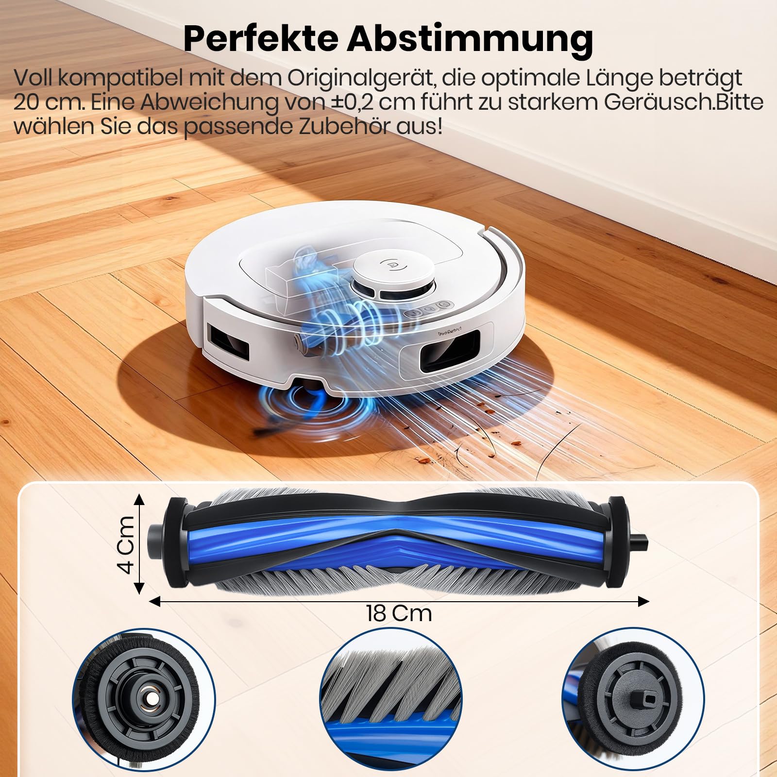 25 Stück Zubehörset für Ecovacs Deebot T30C Omni/T30C Omni Gen2/T50 Pro Omni Gen3/T30e Omni, 2 Hauptbürsten, 6 Wischtücher, 6 Staubbeutel, 4 Filter, 6 Seitenbürsten, 1 Reinigungsbürste