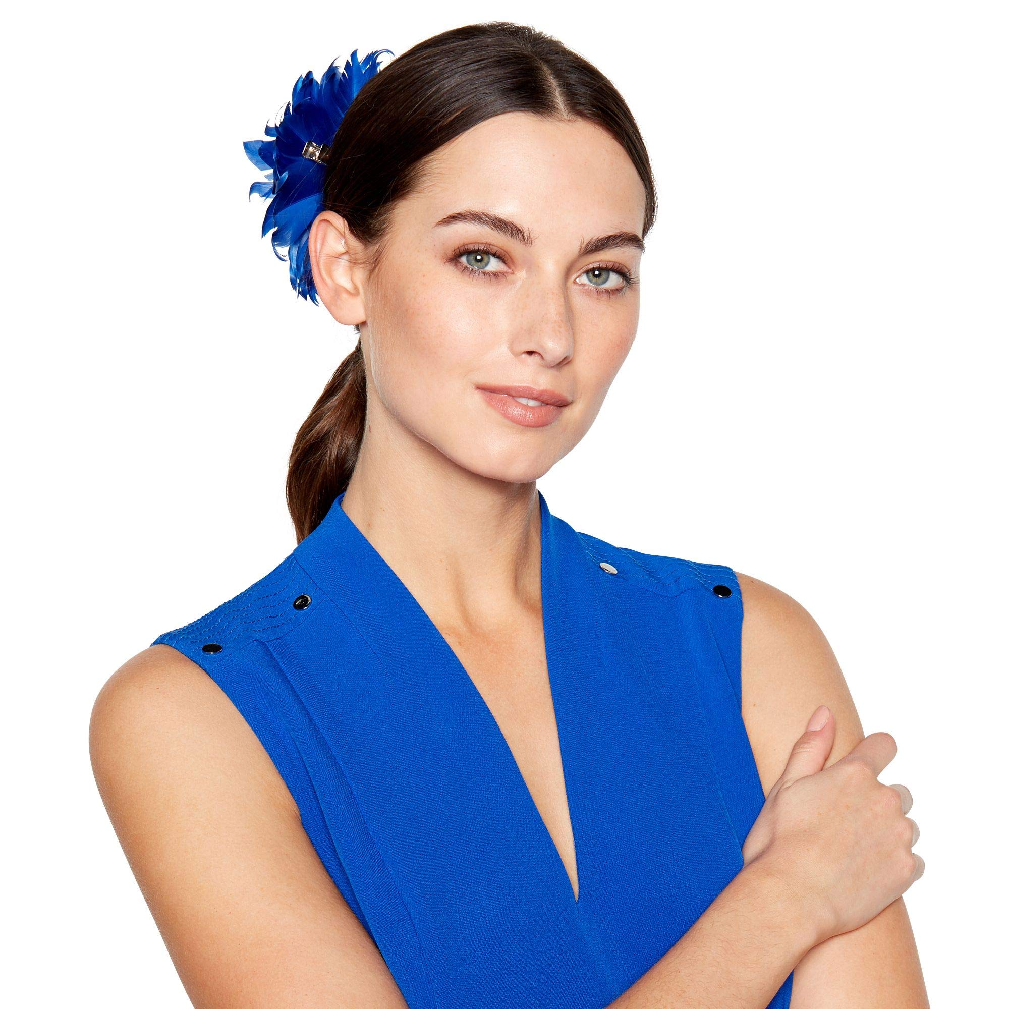Star By Julien Macdonald Blue Flower Feather Clip