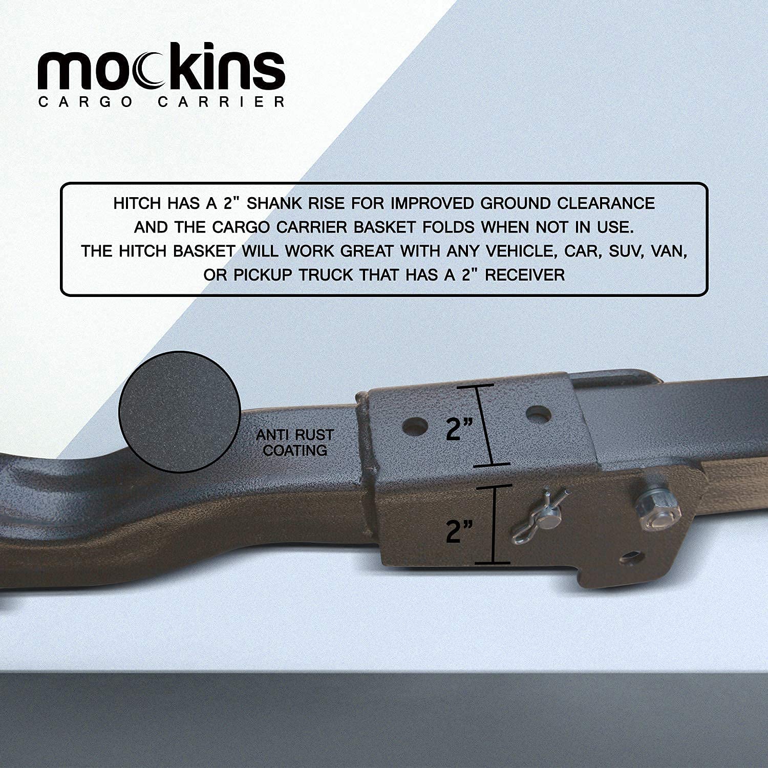 Mockins 60 x 20 x 6 Inch 500 LB Capacity Rear Hitch Mount Cargo Carrier