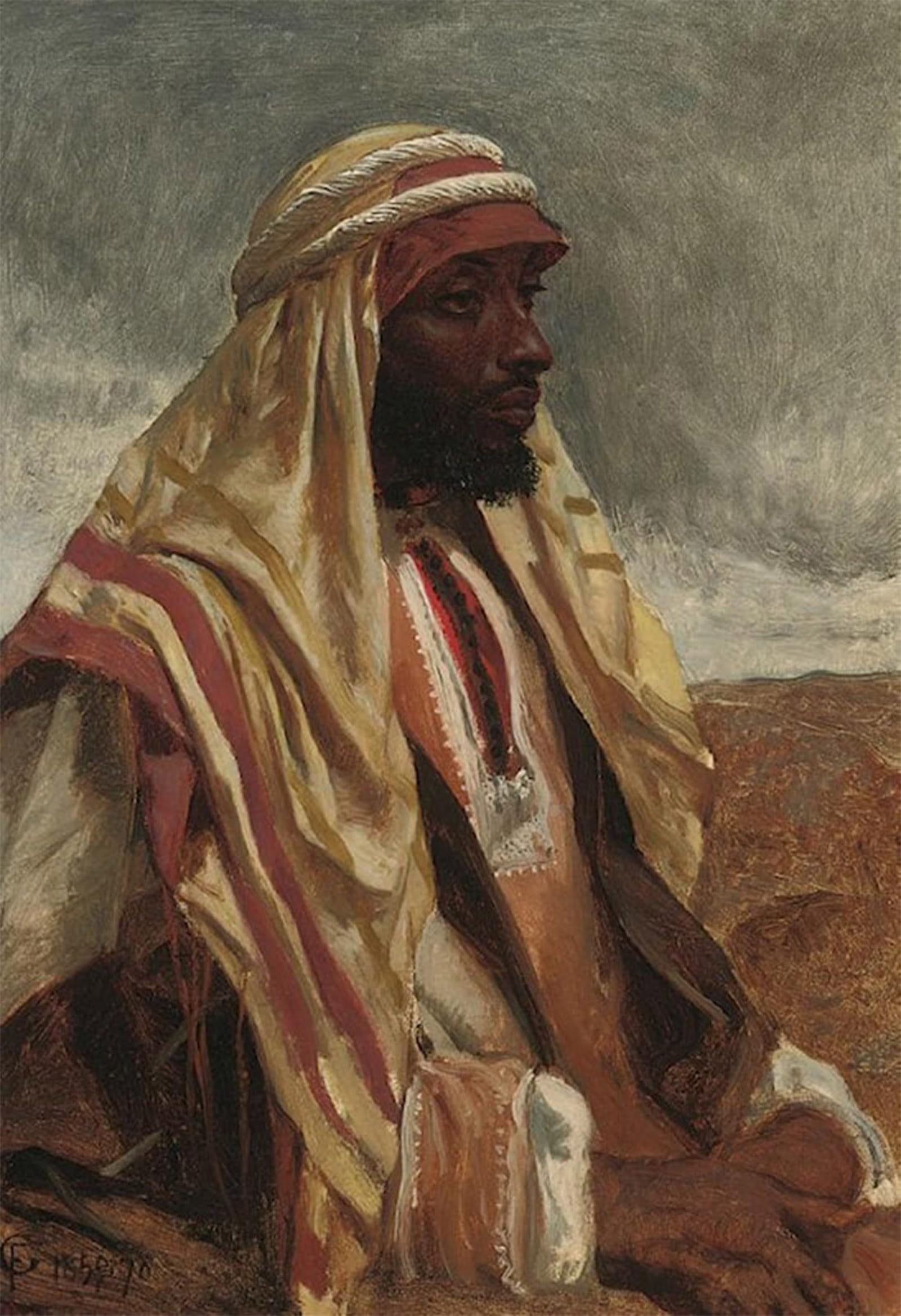 SERENDIPITP Vintage Picture Print on Canvas Wall Art Poster Study of an Arab Frederick Goodall Artwork Print Poster for Wall Decor 60x90cm