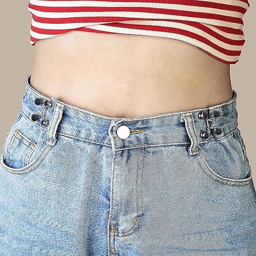 Miniatura 5 de 36 extensiones de hebilla de cintura ajustable, 6 estilos desmontables de botones de jean no requiere costura, botones de mezclilla reutilizables,