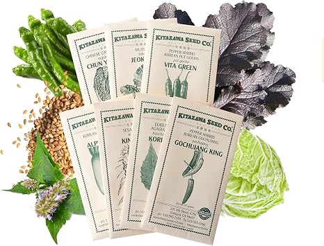 Asian Chefs Specialty Seed Assortment - Korean Cuisine Garden Seed Collection - Korea Vegetable Seeds - Radish, Pepper, Cabbage, More