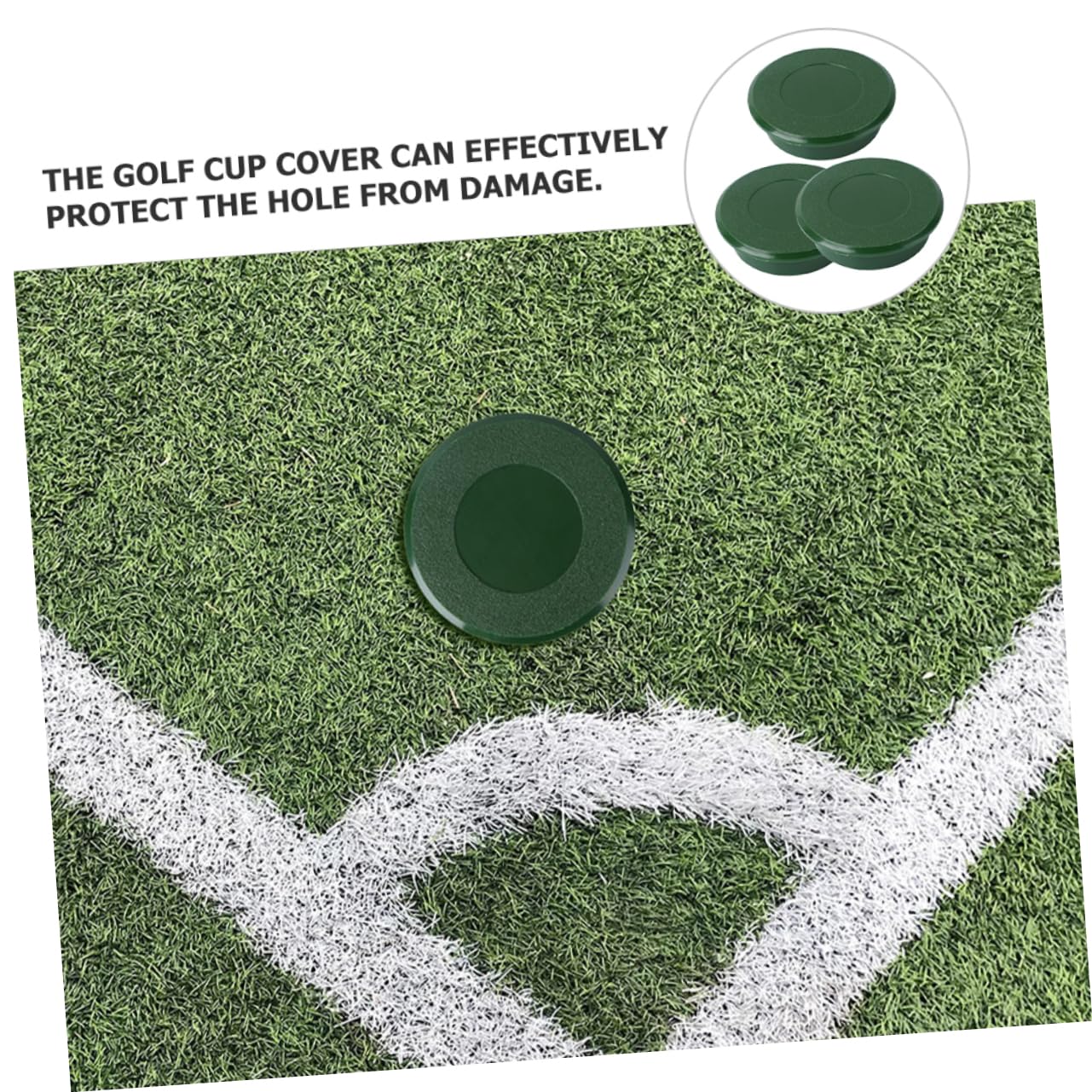 VANZACK 3pcs Golf Cup Covers Plastic Putting Cup Lid for Golf Training Green Hole Cap Turf Outdoor Accessory